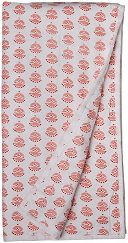 zestt 100% Organic Cotton Muslin Baby Cuddle, Play/Beach/Stroller Blanket, Pink and White, Mia, 47" x 47"