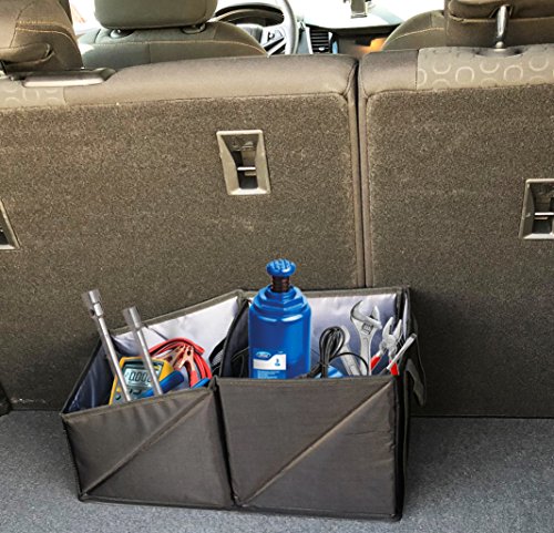Collapsible Car Console Organizer with Auto Car REGISTRATION HOLDER Trunk Clutter-Free Bin Multiple Components for toys, books, magazines, CDs, and first aid kitswater bottles, snacks, smaller toys - Thumbnail 3