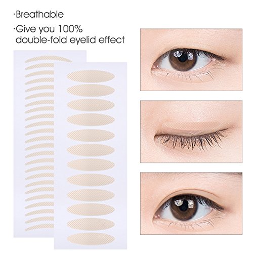 480pcs Breathable Double Eyelid Tape Stickers, one side sticky Fiber eyelid paste stickers, instant eye lift without surgery, Perfect for Hooded, Droopy, Uneven, small, or Mono-eyelids (wide+slim) - Thumbnail 2