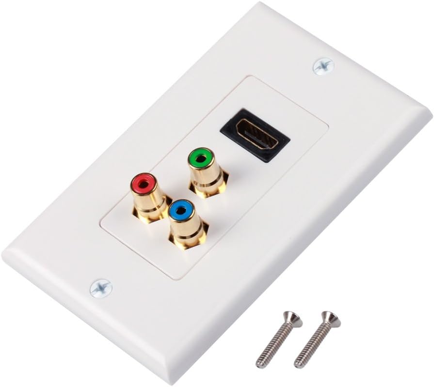 Audio & Video Wall Plates Electronics RCA Wall Plate 4k Ultra HD UHD