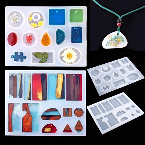 94 Pieces DIY Jewelry Silicone Casting Mold, Resin Molds Set with a Black Storage Bag for DIY Jewelry Craft Making - Thumbnail 4