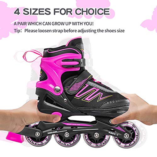 Hiboy Adjustable Inline Skates with All Light up Wheels, Outdoor