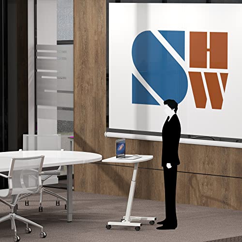 SHW Height Adjustable Mobile Laptop Stand Desk Rolling Cart, Height