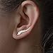 Leaf Studs Ear Crawler Earrings Cuffs Climber Ear Wrap Pin Cute Women Vine Pierced Charms Hoops Jewelry Rose Gold