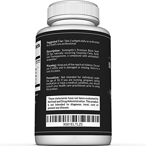 Premium Black Cumin Seed Oil Softgels – 1,000mg of Black Seed Oil Per Serving – Non GMO Cold Pressed Nigella Sativa – Includes Thymoquinone & Omega’s - 90 Softgels - Thumbnail 2