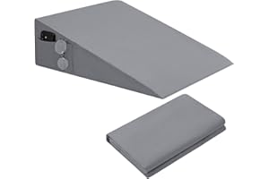 INVGEEXI Light Grey Bed Wedge Pillow Cover with Side Pocket, Soft & Breathable Microfiber Wedge Pillow Case Cover with Zipper