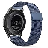 Gear S3 Watch Band, MoKo Milanese Loop Stainless Steel Mesh Smart Watch Strap for Samsung Gear S3 Frontier / S3 Classic / Moto 360 2nd Gen 46mm Smartwatch, BLUE (NOT FIT S2 & S2 Classic & Fit2)