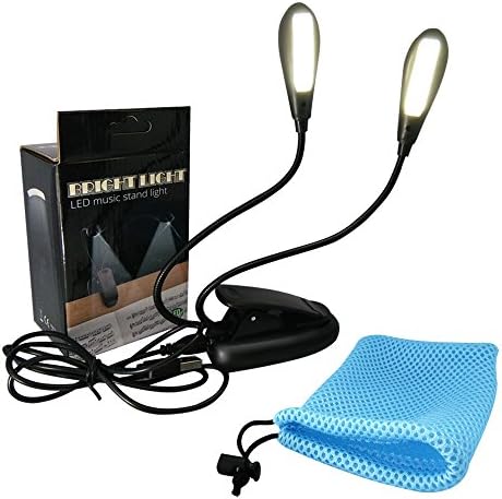 Doukey 10 LED Book Light Clip On Reading Light Rechargeable Travel Light with Charging Indicator Dual Head and Soft Padded Clip for Books Kindle &amp; Micro USB Cable