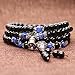 AmorWing 108 Mala Beads Obsidian Tibetan Prayer Bracelet/Necklace 6mm