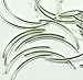 100 Beads Silver-Plated Brass, 38x2mm Curved Tube Spacer Metal Bead Pkg of 100