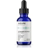 Azure Biogenics Vitamin D3 K2 Drops - High Potency 2500 IU D3 &amp; 250 mcg K2 MK7- Supports Bone, Immune, Heart, Muscle, Mood &amp; Cognitive Health*-Fast Absorption Mint Flavor, Vegan, Non-GMO