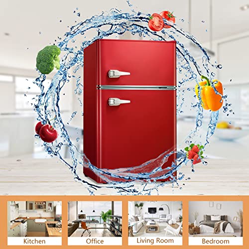 Antarctic Star Compact Mini Refrigerator Separate Freezer, 3.1 cu ft