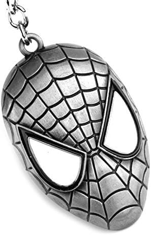 Sufi World SpiderMan Face Avengers Superhero Civil War Character Collectible Metal Keychain (Silver/Grey)
