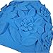 Blue Floral Embossed Latex Swim Cap