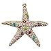 Bolbove Big Sparkling Starfish Keychain Blingbling Keyring Crystal Rhinestones Purse Pendant Handbag Charm (White)