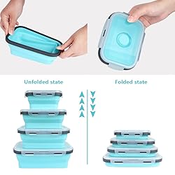 VIGIND Set of 4 Collapsible Foldable Silicone Food