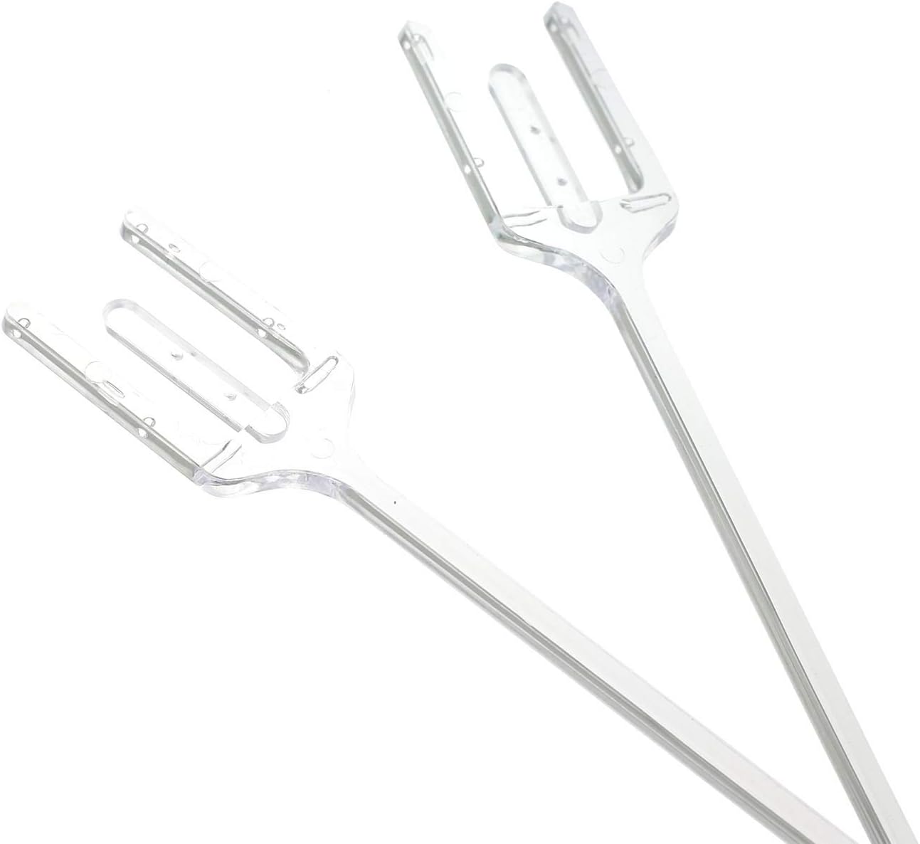 NX Garden 120 Pack 12" Plastic Clear Floral Picks Straight Fork Head Card Holders