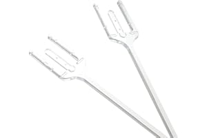 NX Garden 120 Pack 12" Plastic Clear Floral Picks Straight Fork Head Card Holders for Weddings, Birthday Parties, Events, Decorations