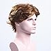5I Men Short Curly Golden Blonde Wigs Heat Resistant Hair Wigs Natural Looking Wigs with Wig Cap Z016