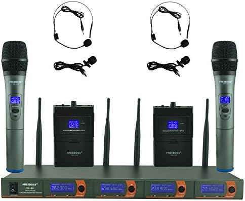 Freeboss FB-V04 2 Handheld 2 Headset Lavalier Vhf Wireless Microphone