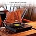 Archeer Vintage Bluetooth Vinyl Turntable Record Player with Built-in Stereo Speaker, 3-Speed Belt Drive, Vinyl-to-MP3 Recording, RCA Output, Big Size – Blackthumb 1