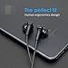 Headphones Earphones Earbuds with Microphone and Volume Control, AKUMEE A10 Wired Half In-ear Headpsets with Carry Bag and Cable Clip for iPhone iPad iPod and Android Phones (Black)