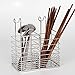 304 Stainless Steel Hanging 2 Compartments Mesh Utensil Drying Rack/ Chopsticks/Spoon/Fork/Knife Drainer Basket Flatware Storage Drainer (Square)