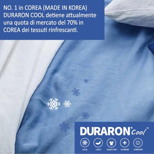 golddice Super Refreshing Top Sheet, Made in KOREA New Fabric Technology Refreshing Duraron Cool by Qmax < 0.4 Immediate Refreshing Effect White (240 x 290 cm)
