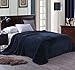 Exclusivo Mezcla Fleece Blanket Queen Size for Bed, Super Soft and Warm, All Season Use, Cozy, Plush, Lightweight, 90x90 Inches, Navy Blue