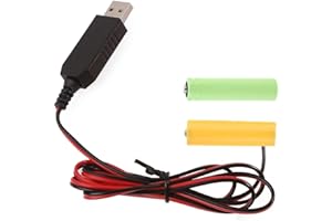 USB 5V 2A to 3V1A Dummy Battery Power Cable Battery Eliminator Line Replacement 2x 1.5V LR6 AA Battery Toy Remote Control