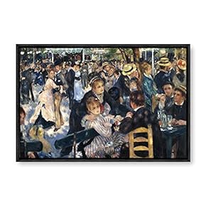 Framed Canvas Wall Art for Living Room, Bedroom La Grenouillere by Pierre-Auguste Renoir Canvas Prints for Modern Home Decoration Ready to Hang - 16"x24" inches