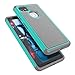 Tekcoo Google Pixel 2 XL Case, 2017 Google Pixel 2 XL Cute Case, [Tmajor] Shock Absorbing [Turquoise] Hybrid Combo Rubber Silicone Plastic Scratch Resistant Bumper Rugged Sturdy Grip Hard Cases Cover