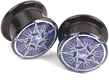 RichBest Star Logo Ear Expansion Flesh Tunnel Ear Gauge Acrylic Plug And Tunnel 4-16mm Ear Stretcher