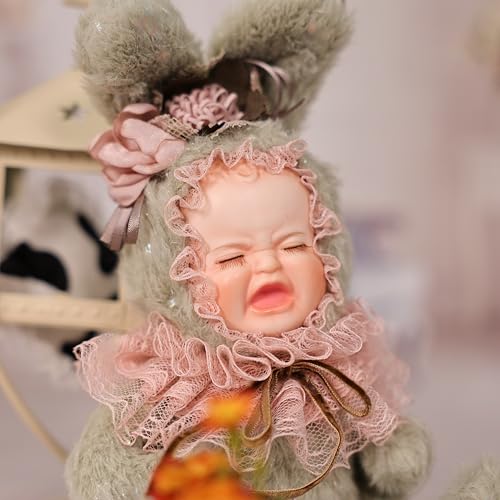 Porcelain Doll Jade Rabbit Hand-Painted 8 Inch