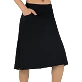 ANIVIVO Women's Skorts Knee Length, Modest Long Skort Athletic Sports Casual Skirt with High Waisted Pockets