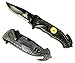 Don't Tread On Me US MARINES Black Blade POCKET KNIFE + Seat Belt Cutter + Glass Breaker