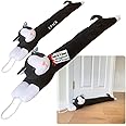 Evelots Under Door Cat Draft Stopper - Weighted - 2 Pack - Keep Cold Air, Warm Air Out - Odor, Noise, Dust, Wind Blocker - Great for Window - Full 38 Inch Long - Heavy Duty Kitty Cat - Hanging Loops