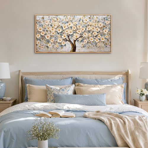 SERIMINO Modern Living Room Decoration Frames, Large Decorative Canvas, Decorative Prints Tree of Life, Flower Paintings, Nature Room, Bedroom, Dining Room, Hallway, 60 x 120 cm