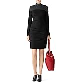 Nicole Miller New York Womens Colorblock Mock Neck Dress