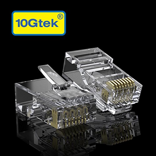 CAT6 RJ-45 UTP Connectors, RJ-45 Modular Plugs with flexible latch, 100-Pack