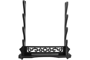 WANLIAN Sword Stand Sword Holder Desktop Samurai Sword Katana Gladiator Sword Rack for Display, Black (4 tier)