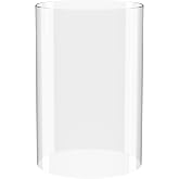 KETELAMP Clear Glass Shade, 4x7 | Open ended bottomless cylinder, fits candles, durable glass, elegant decor, fits all.