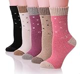 ProEtrade Soft Casual Thick Warm Crew Wool Winter Socks For Women - 5 Pairs
