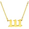 HUTINICE Angel Number Necklace, 18K Gold Plated Dainty 111 222 333 444 555 666 777 888 999 Pendants Choker Necklace For Women Numerology Minimalist Jewelry