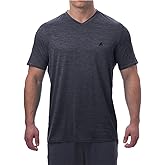 Arctic Cool Men’s V-Neck Instant Cooling Moisture Wicking Performance UPF 50+ Short Sleeve Workout Shirt