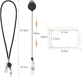 Vicloon Victorini Crystal Transparent Card Holder with Lanyard Black view 2