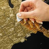 Detailed Scratch Off USA Map Black (16x24in) United States Travel Map Gift - Includes Rewritable Marker - Made of Flexible Plastic by 1DEA.me