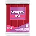 Sculpey Premo™ Polymer Oven-Bake Clay, Pomegranate Red, Non Toxic, 2 oz. bar, Great for jewelry making, holiday, DIY, mixed media and more. Premium clay perfect for clayers and artists.