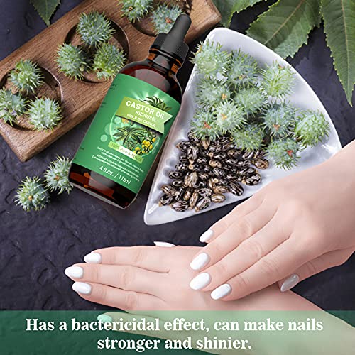Castor Oil for Hair Growth Eyelashes(118 ml),100% Pure&Natural Cold Pressed Castor Oil for Eyelashes,Hair Growth,Beard,Body,Face,Skin Care,Nail