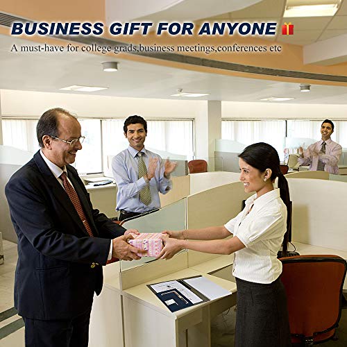 Leather Portfolio Folder Padfolio for Business School Office Conference Presentation Interview, Leather Resume Padfolio Folder for Men Women A4 Or Letter Size Writing Pad Notepad Organizer